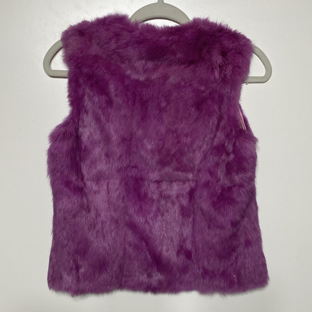 Purple Rabbit Fur Vest - Picture 3 of 11